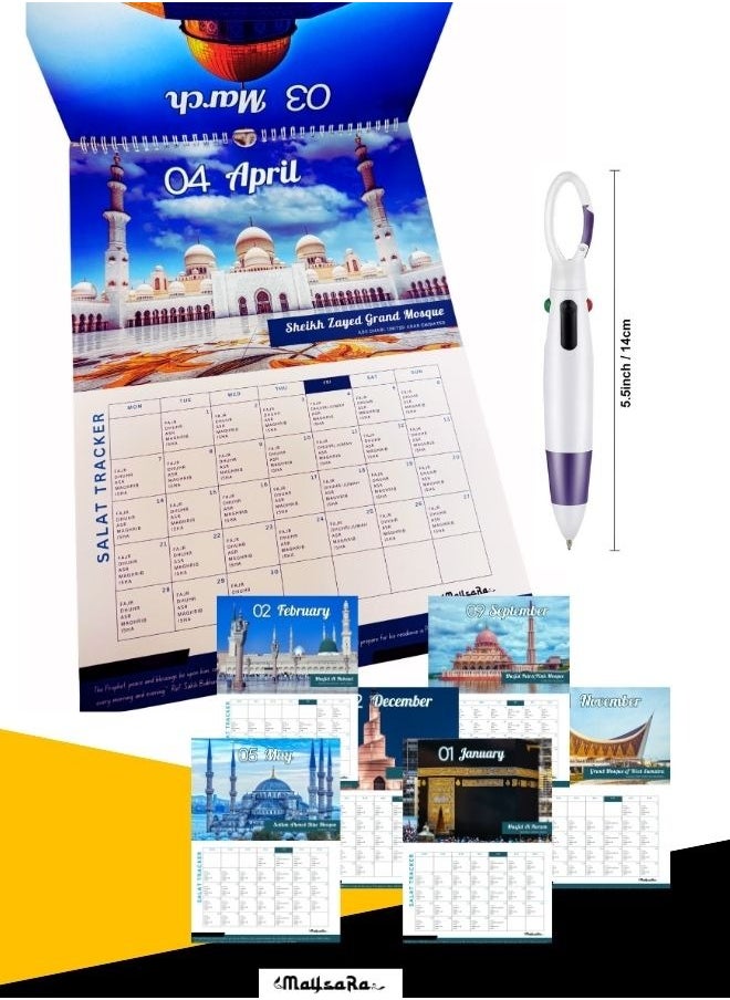 Generic Salah Tracker ( Prayer Tracker ) and Islamic Wall Calendar for kids and adults  - Image 3