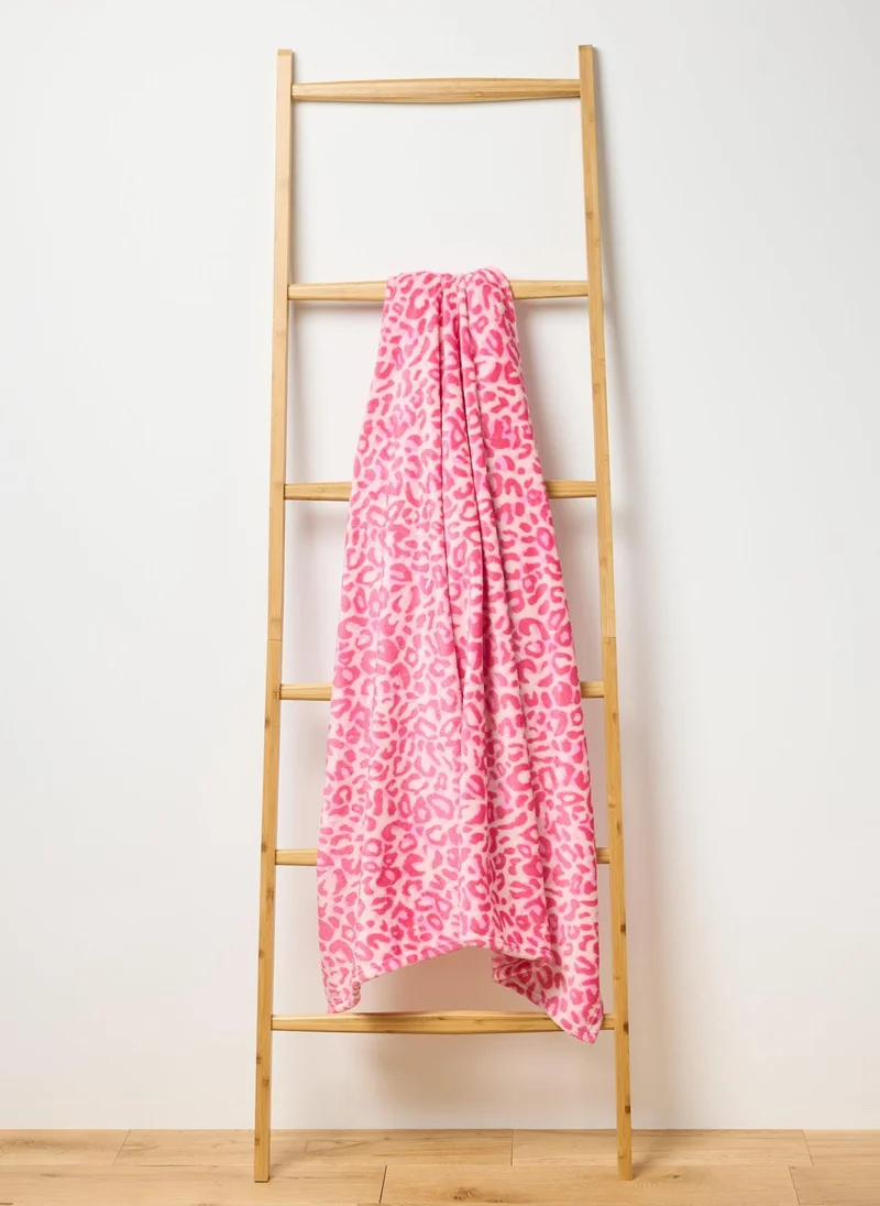 ماتلان Pink Leopard Throw