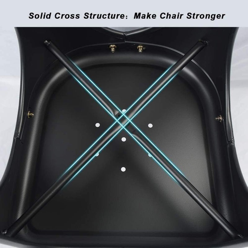 LANNY Industrial Modern Metal Chair Stackable Indoor and Outdoor Home, Kitchen, Dining Room, Restaurant Cafe Chair (BLACK) - Image 5