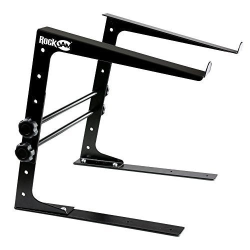 RockJam Portable DJ Laptop Stand with Adjustable Height, Anti-Slip Design, Works For Laptops, Controllers & CD Players - Image 1