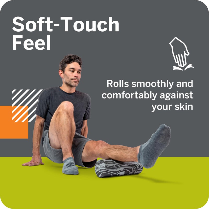 TRIGGERPOINT Foundation Roller - Premium EVA Foam Muscle Recovery and Flexibility Roller, Soft Compression for Injury Prevention, Travel-Friendly, Ideal for Athletes, Black/Grey, 12" - Image 4
