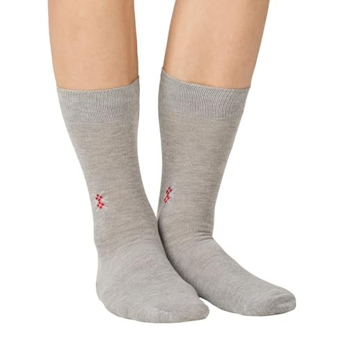 BALENZIA SocksXpress Men’s Motif Cotton Crew Socks | Pack of 6 Pairs | Black, Beige, Navy, Dark Grey, Light Grey, White|Calf-Length Premium Combed Cotton with Comfort Cuff| Everyday Formal Wear - Image 3