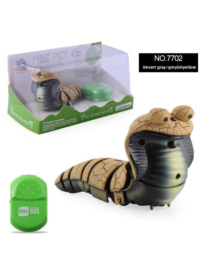 Exotic Remote Control Leisurely Insect Infrared Induction Reptile Insect Caterpillar Electric Remote Control Toy-Color:7702 Desert Gray + Screwdriver + 6 Button Batteries - Image 1
