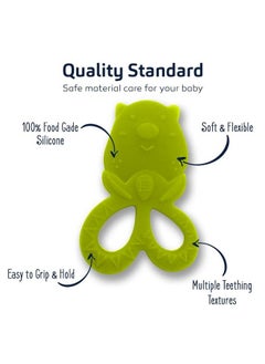 BuddsBuddy 100% Bpa Free Soft Silicone Baby Teether For 3 To 6 Babies (Tylo Green)  - Image 4
