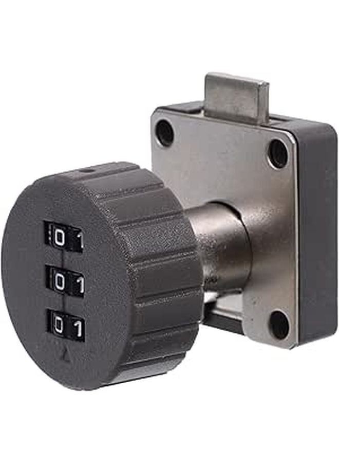 Gray Round Surface Combination Cabinet Lock 3 Digit Password Drawer Lock Childproof - Image 1
