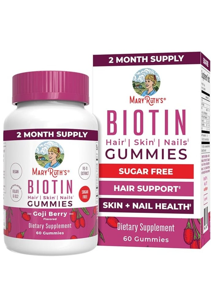 MaryRuth Organics - Biotin Gummies Sugar free Hair and nails vitamins for women 60 Counts - Image 1