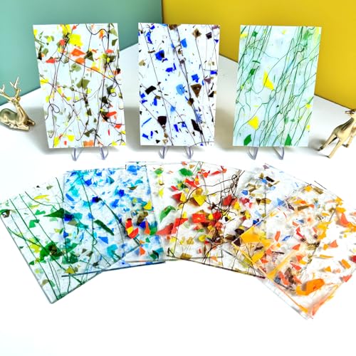 ILLUCKAI 24 Sheets Floral Patterned Stained Glass Sheet Variety Pack, 4 X 6 inch Cathedral Art Glass for Stained Glass Window, Stained Glass Supplies for Glass Projects and Mosaic Crafts - Image 2