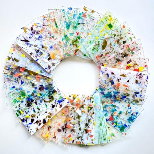 ILLUCKAI 24 Sheets Floral Patterned Stained Glass Sheet Variety Pack, 4 X 6 inch Cathedral Art Glass for Stained Glass Window, Stained Glass Supplies for Glass Projects and Mosaic Crafts - Image 5