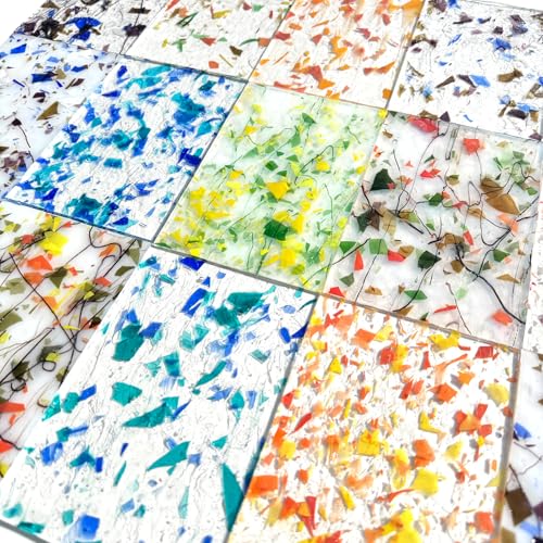 ILLUCKAI 24 Sheets Floral Patterned Stained Glass Sheet Variety Pack, 4 X 6 inch Cathedral Art Glass for Stained Glass Window, Stained Glass Supplies for Glass Projects and Mosaic Crafts - Image 4