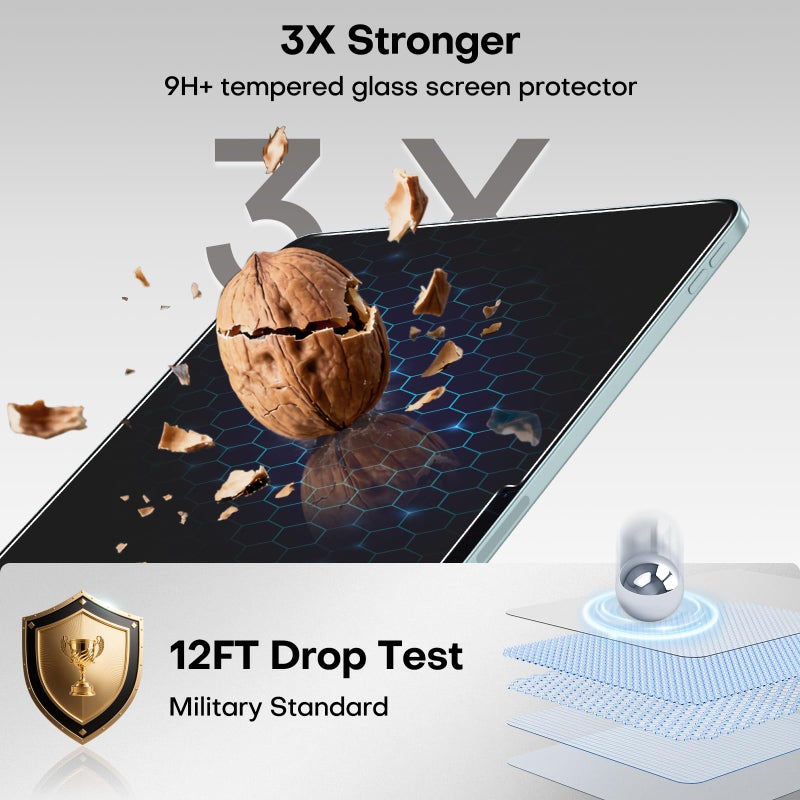 OMOTON 2 Pack Privacy Screen Protector for iPad Air 13 Inch M3/M2 (7th/6th Generation, 2025/2024), Anti-Spy Tempered Glass with Easy Installation Tray, Case Friendly/Apple Pencil Support - Image 5