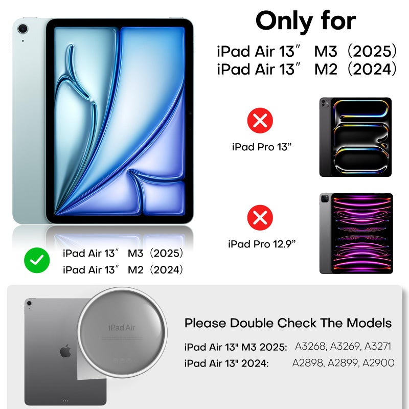 OMOTON 2 Pack Privacy Screen Protector for iPad Air 13 Inch M3/M2 (7th/6th Generation, 2025/2024), Anti-Spy Tempered Glass with Easy Installation Tray, Case Friendly/Apple Pencil Support - Image 2