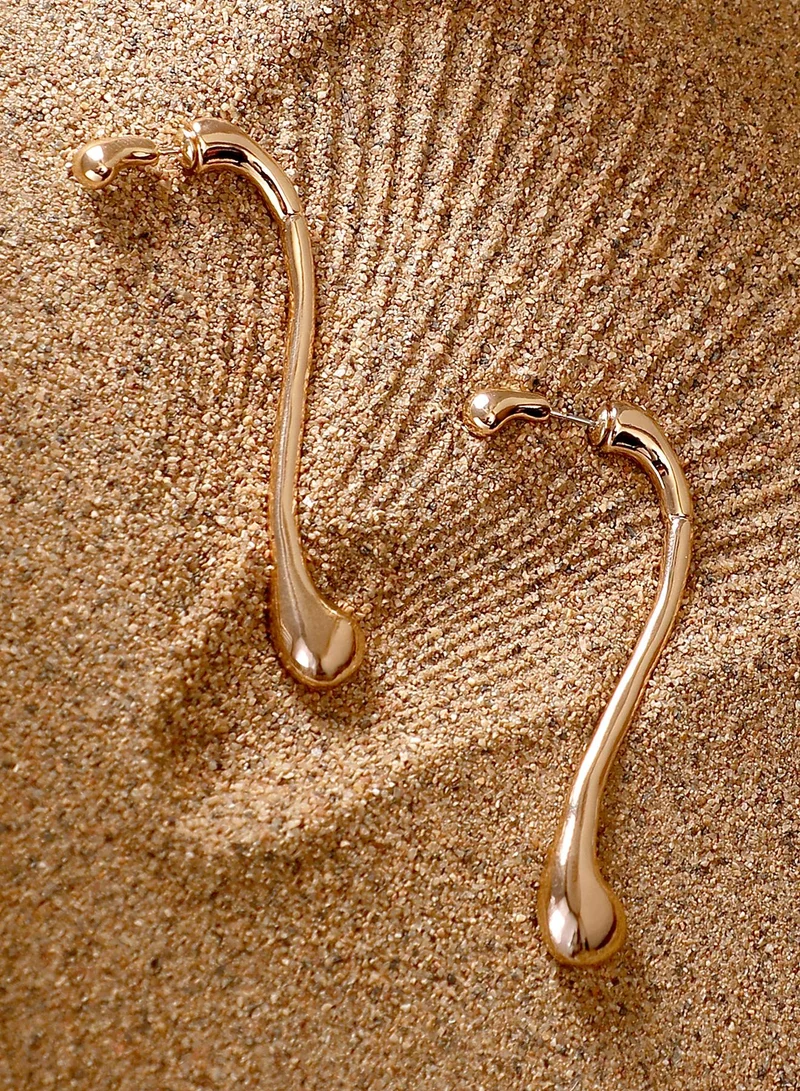 سوهي أقراط نسائية قطرة خلفية بلون ذهبي كاليفورنيا