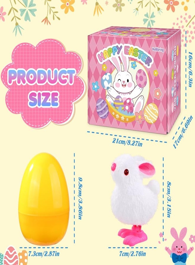 Vellibring 12 Pcs Easter Eggs with Jumping Bunny Wind Up Toys 4 Colors Hopping Windup Toy for Kids Boys Girls Easter Egg Hunt Basket Party Favors Goody Bag Fillers Presents - Image 2