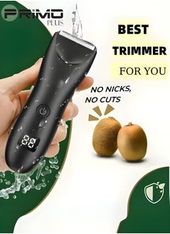 PRIMO PLUS Body Trimmer for Men, Groin and Body Grooming, Electric Ball Trimmer Pubic Trimmer Showerproof Wet/Dry Body Shaver Groomer for Sensitive Areas  - Image 1