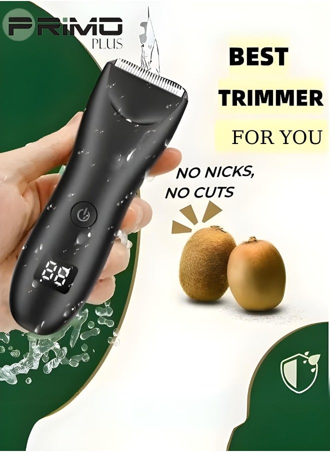 PRIMO PLUS Body Trimmer for Men, Groin and Body Grooming, Electric Ball Trimmer Pubic Trimmer Showerproof Wet/Dry Body Shaver Groomer for Sensitive Areas  - Image 1