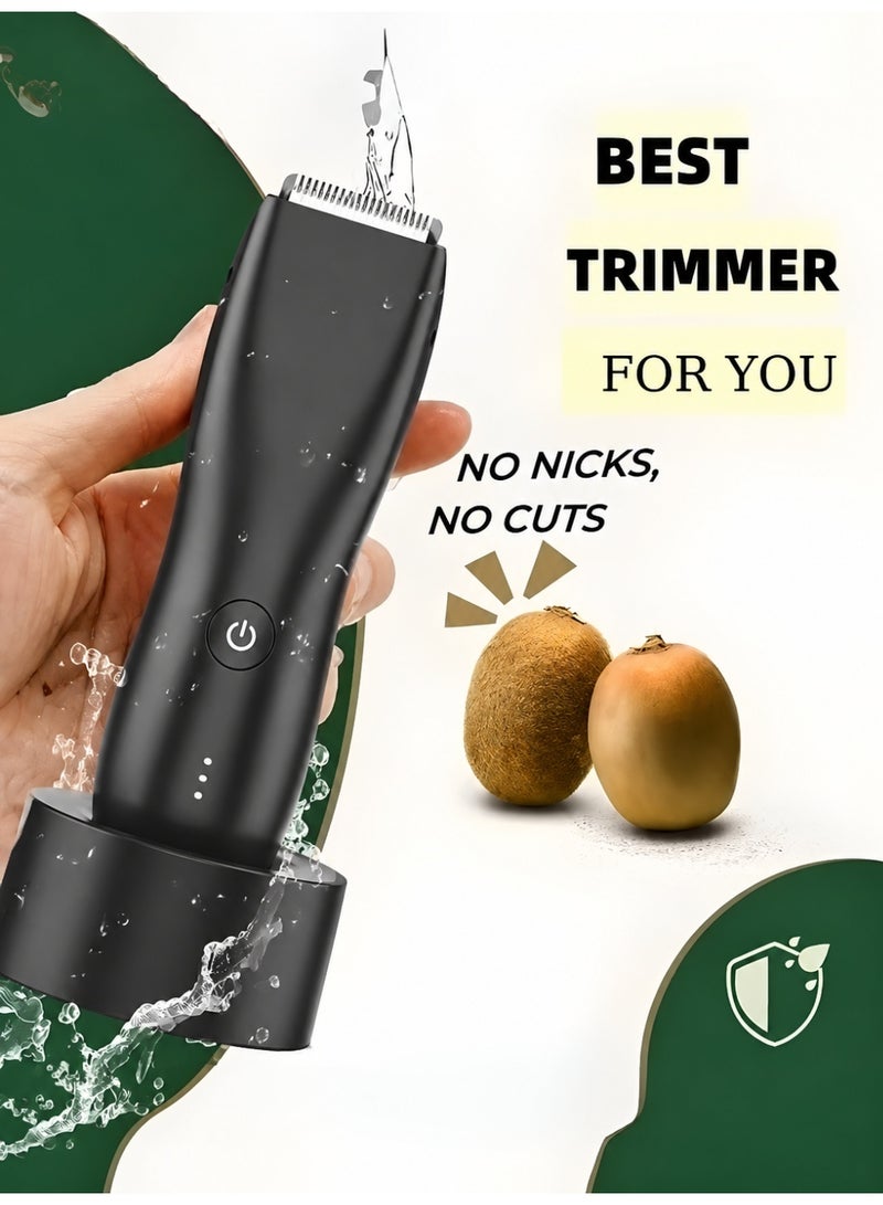 Body Trimmer for Men, Groin and Body Grooming, Electric Ball Trimmer Pubic Trimmer Showerproof Wet/Dry Body Shaver Groomer for Sensitive Areas - Image 1