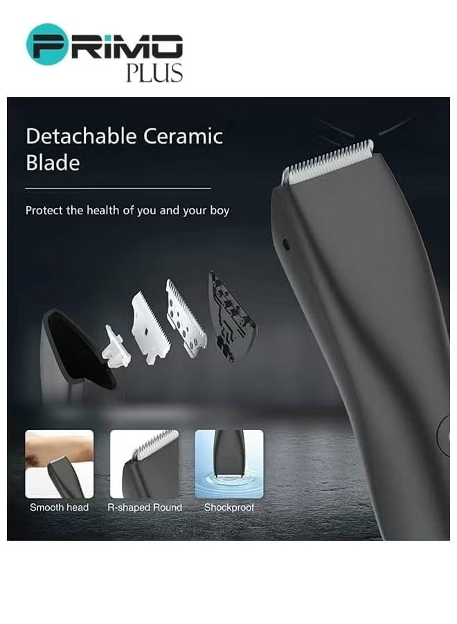 Body Trimmer for Men, Groin and Body Grooming, Electric Ball Trimmer Pubic Trimmer Showerproof Wet/Dry Body Shaver Groomer for Sensitive Areas - Image 3