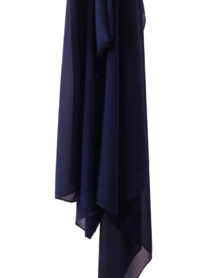 Fatah Big Chiffon Crepe Scarf - Navy Color 