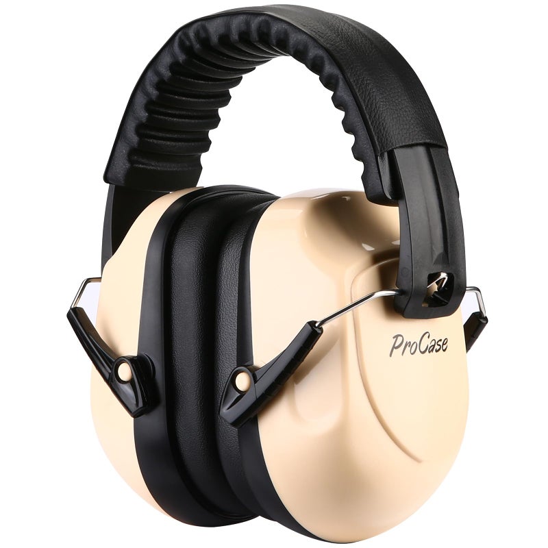 ProCase Noise Reduction Ear Muffs, Sound Proof Ear Protection, NRR 28dB Noise Cancelling Headphones for Adults Kids Autism, Hearing Protection for Shooting Gun Range Mowing -Beige - Image 1
