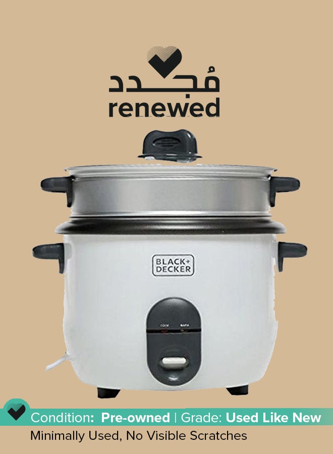 BLACK+DECKER Renewed - Electric Rice Cooker 1.8L 700W 1.8 L RC1860-B5 White - Image 1