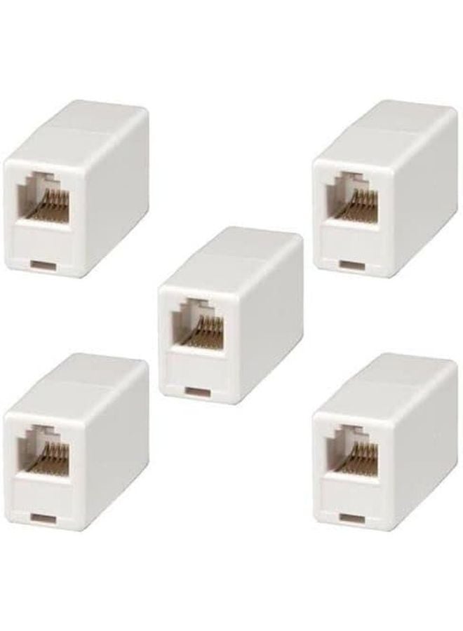 RJ12 Straight Telephone Cord 5 Pack Inline Coupler Adapter Cable - Image 1