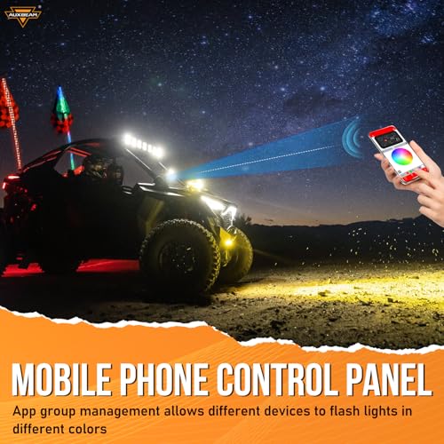 Auxbeam 6 Gang Switch Panel Bluetooth AR-600 RGB Large Button Auxiliary Switch w/Toggle Momentary Pulsed Switch Pod Backlit Off Waterproof 12-24V Switch Pod for UTV Boat Truck RV 2 Years Warranty - Image 3