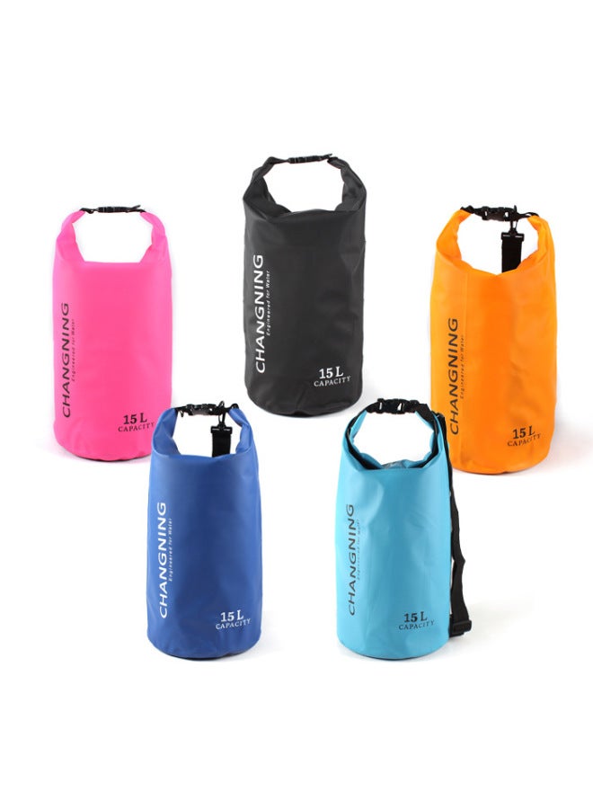 Generic Outdoor Special Swimming Drifting Special Barrel Bag Waterproof Bag Beach Bag Casual Shoulder Bag Storage Bag Thickened 15L-Color:Orange-Size:15L  - Image 1