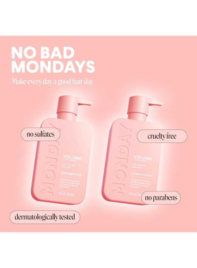 مونداي مجموعة شامبو وبلسم 354 مل لزيادة كثافة الشعر وكولاجين للشعر الخفيف والناعم - Image 2