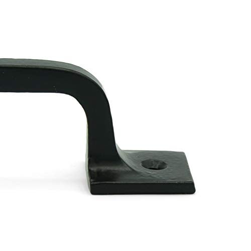 CRAFTSMAN ROAD Black Cast Iron Pull Handles 9 inch (Squared Base, Set of 2) - Cabinet Door Handles, Gate Handle Pull, Barn Door Hardware, Grab Handles - Image 5