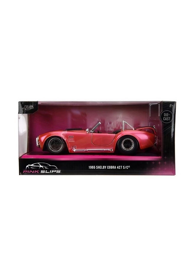 JADA Pink Slips 1965 Shelby Cobra 427 Die-Cast Car (1:24, Pink/Black) - Image 1