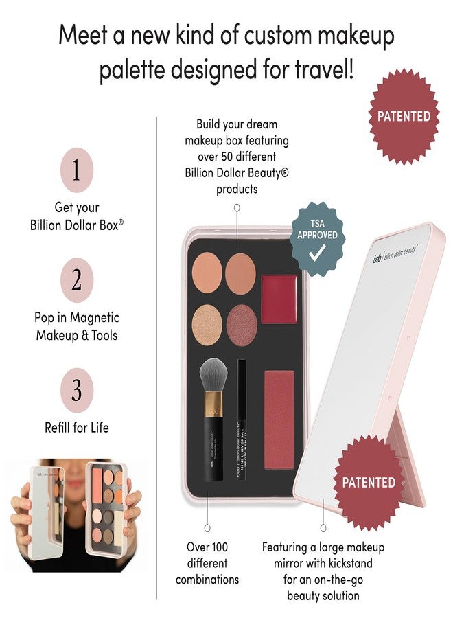 Billion Dollar Brows bdb Beauty Box - Magnetic Makeup Palette with Mirror, Eyeshadow, Lipstick, Blush Powder and Highlighter, Trend Setter - Image 4