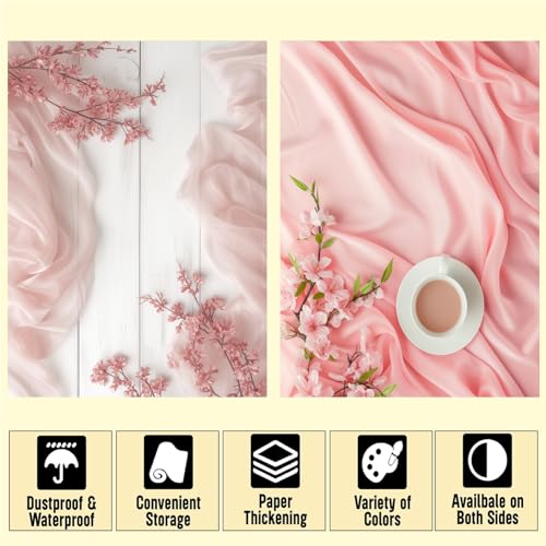 HomeArt 2 Sheet 2 in 1 Product Photography Backdrop 3D Flat Lay Tabletop Double-Sided 20x29 Photo Background PVC Wrinkle Free for Small Products Food, Cosmetics Shoot (Combo 5) - Image 2