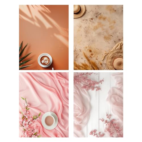 HomeArt 2 Sheet 2 in 1 Product Photography Backdrop 3D Flat Lay Tabletop Double-Sided 20x29 Photo Background PVC Wrinkle Free for Small Products Food, Cosmetics Shoot (Combo 5) - Image 1
