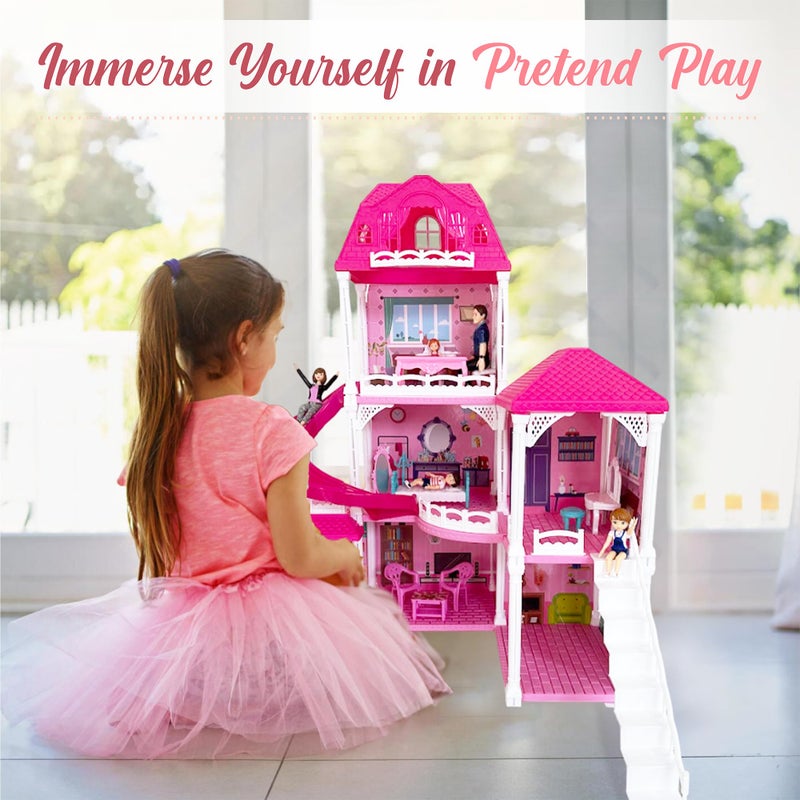 TOMLEON Family Dollhouse People - Doll House People Figures - 5 Poseable Action Figures Incl. Mom, Dad, Sister, Brother, Toddler - Small Dolls for Dollhouse - Dollhouse Dolls (Family) - Image 4