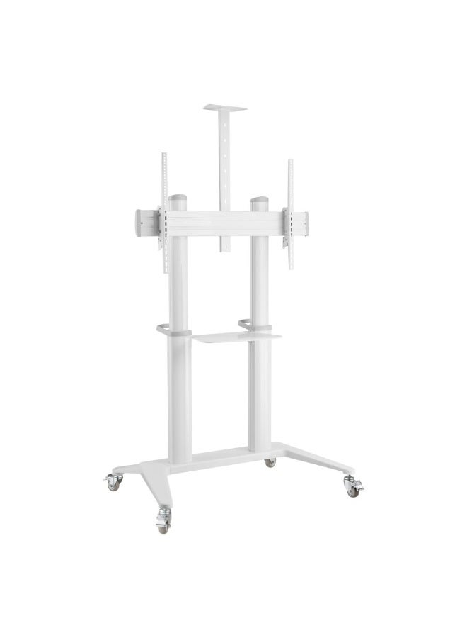HAMOOD, Aluminium Ultra-modern white TV Cart for TV from 70" to 120" White Maximum supported TV weight: 140 kg - Image 1