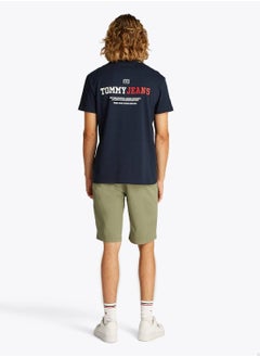 TOMMY JEANS Men's Back Logo Crew Neck T-Shirt - Cotton, Blue  - Image 5