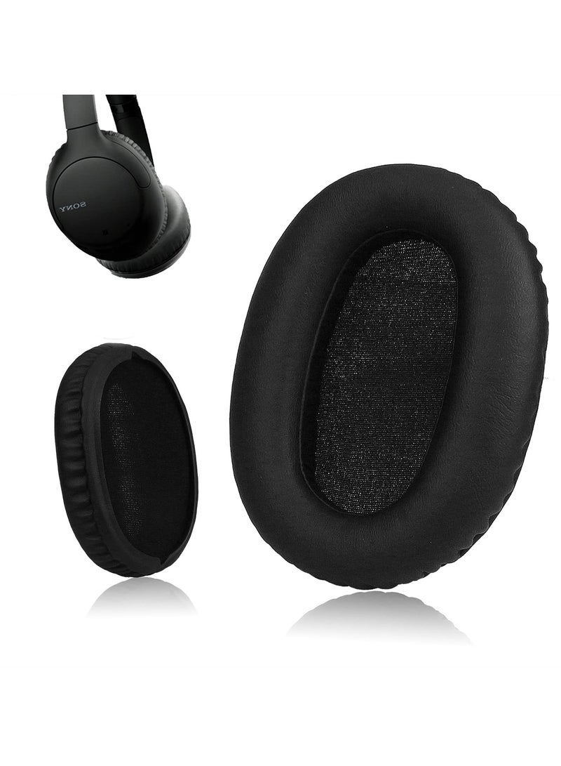 Replacement Ear Pads Cushions for Sony WH-CH700N/WH-CH710N/WH-CH720N/MDR-ZX770/MDR-ZX780,Protein Leather Memory Foam Earpads for MDR-10R Over-Ear Headphones,Black  - Image 1