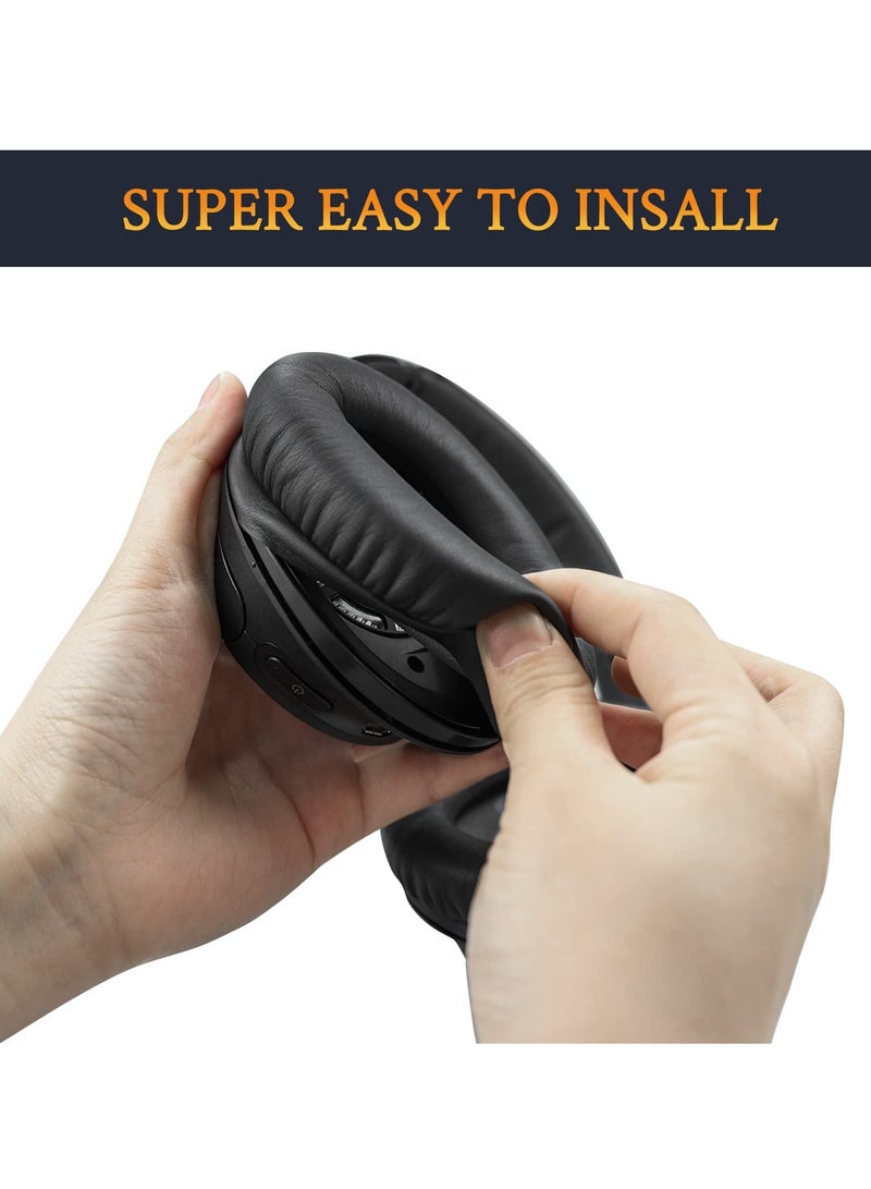 Replacement Ear Pads Cushions for Sony WH-CH700N/WH-CH710N/WH-CH720N/MDR-ZX770/MDR-ZX780,Protein Leather Memory Foam Earpads for MDR-10R Over-Ear Headphones,Black  - Image 4