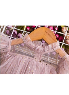 Daddy's Angel Dress For Girls Birthday Party Princesses Mesh Sequin Moon Star Tulle Ruffle Kids Pink  - Image 3