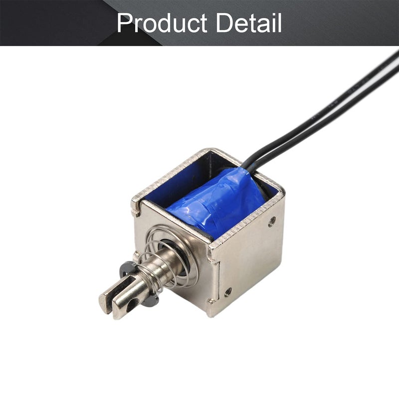Fielect DC 12V 20N Push Pull Type Solenoid Electromagnet, 10mm 2A Open Frame Type Solenoid Electromagnet, Linear Motion, JF-0826B-12V - Image 4