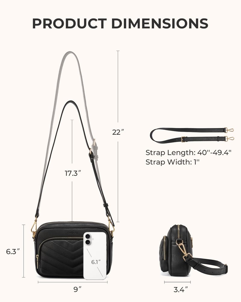CHOLISS Quilted Crossbody Bags for Women RFID Vegan Leather Travel Purse Small Shoulder Handbags with Built in Wallet - Image 5