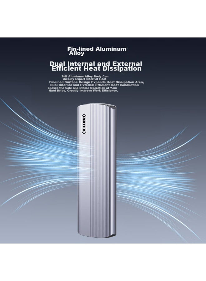 Superior حافظة القرص الصلب Youyuezhe M.2، بروتوكول مزدوج Nvme/Sata، حافظة قرص صلب محمولة، Type-C3.2، لأجهزة الكمبيوتر المحمولة والهواتف الذكية، حافظة SSD خارجية وتخزين ميكانيكي، سبائك الألمنيوم، S241E - Image 4