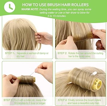 WILLBOND 24 Pcs Brush Hair Roller with Pins Plastic Mesh Hair Roller Self Grip Curler Clip for Women Long Medium Short Thick Thin Bang Barber Hairdressing Tool Home DIY Styling Salon Hairstyle Supply - Image 4