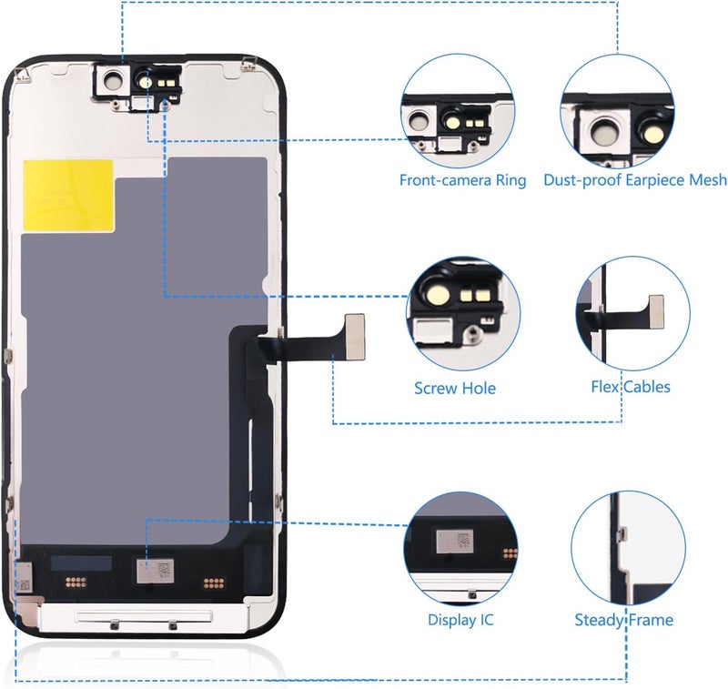 Diykitpl for iPhone 15 Pro Screen Replacement 6.1 inch Full HD, 3D Touch LCD Screen Display Digitizer Assembly with Repair Tools, Compatible for Model A2848, A3101, A3102, A3104 - Image 2