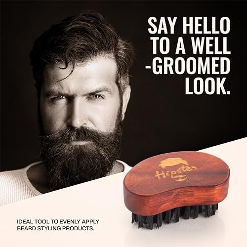 Hipster Beard Brush For Men | Nylon Bristles | Premium & Travel Friendly Wooden Beard Brush - Image 3