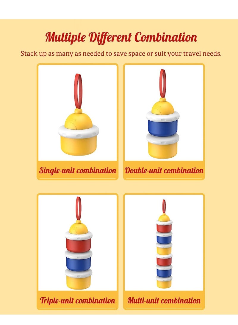 Portable Baby Formula Dispenser, BPA Free, Non-Spill, Stackable 3-Compartment Container for Travel and Snacks, 2 Packs - Image 2