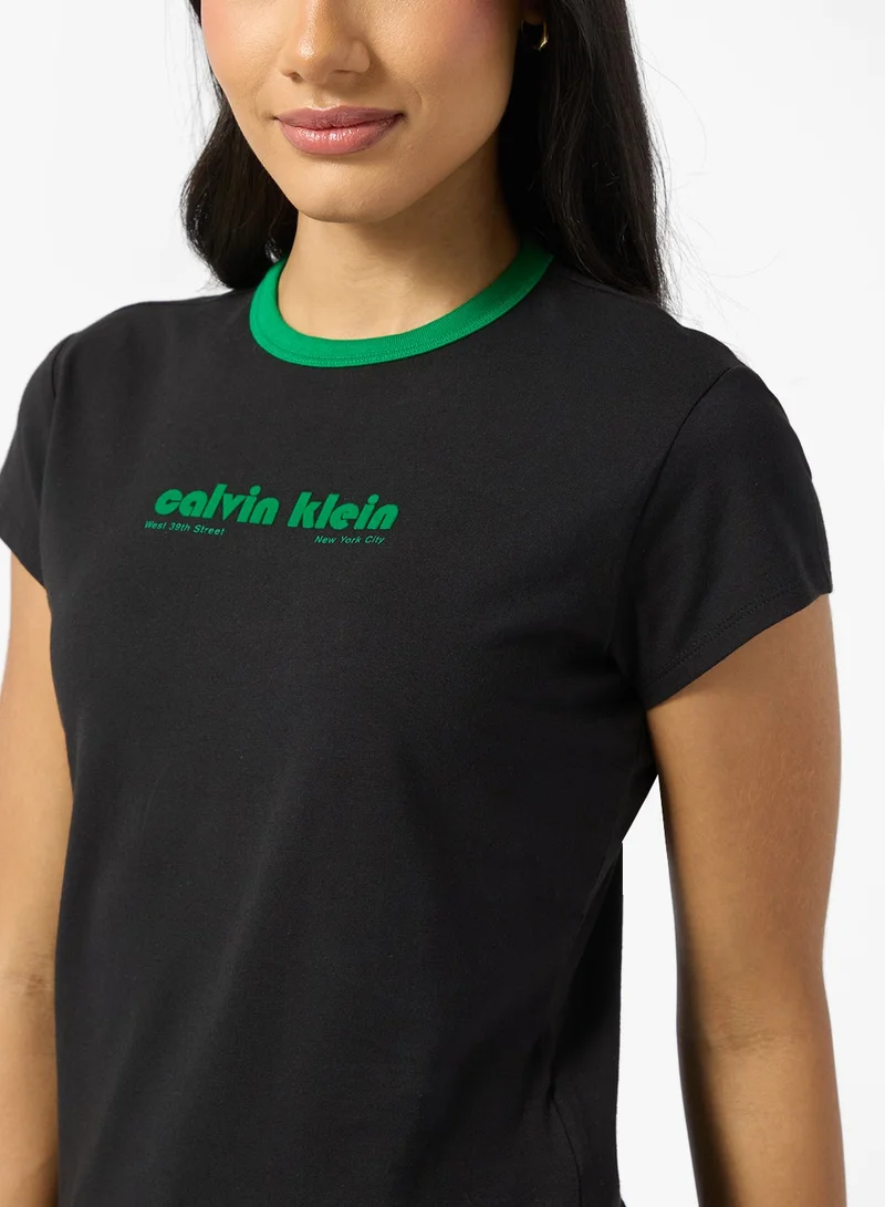 Calvin Klein Jeans  Graphic Crew Neck T-shirt for Women | Best Price UAE