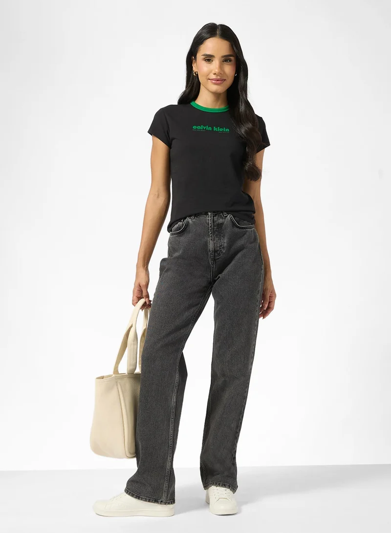 Calvin Klein Jeans  Graphic Crew Neck T-shirt for Women | Best Price UAE