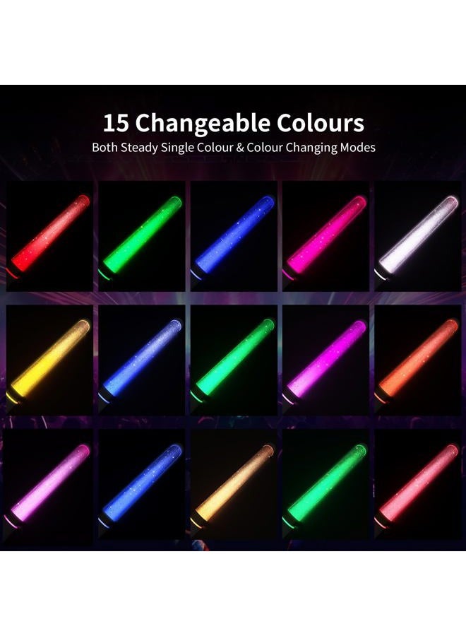 Bsgifts LED Glow Sticks 2Pack, Reusable Light Up Toys, 15 Colors Changing Light Stick for Party Supplies, Festivals, Raves, Birthdays(with AAA Battery) - Image 3