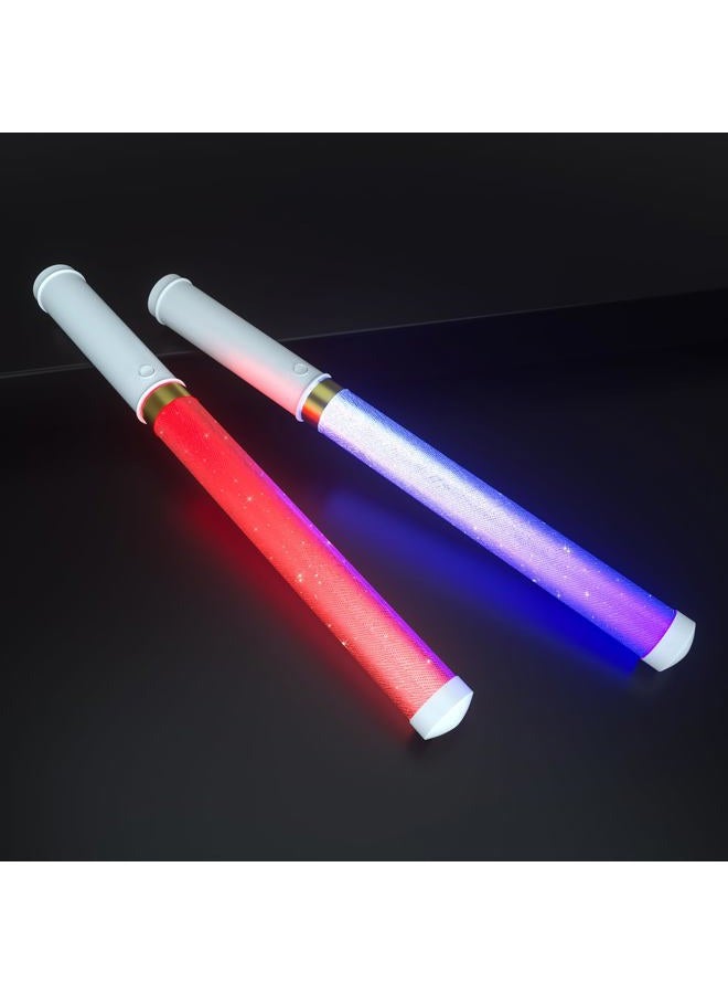 Bsgifts LED Glow Sticks 2Pack, Reusable Light Up Toys, 15 Colors Changing Light Stick for Party Supplies, Festivals, Raves, Birthdays(with AAA Battery) - Image 1